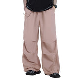 Side Zipper Wide-leg Parachute Cargo Pants